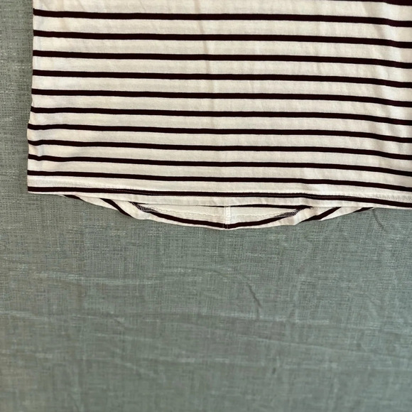 Women’s Duluth trading company long sleeve t shirt white with brown stripes - Picture 6 of 9